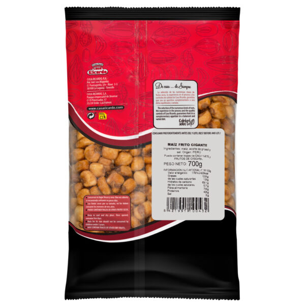 Maíz frito tierno pequeño. Envase 1 Kg.
